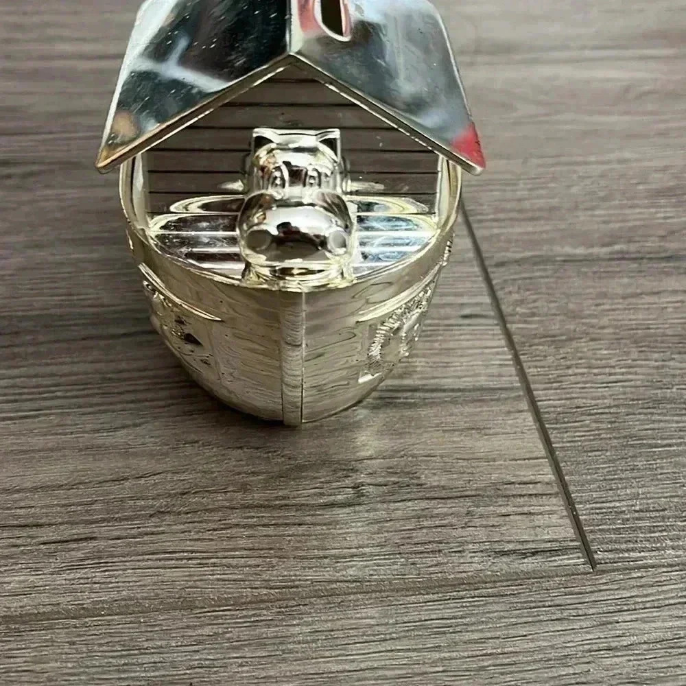 Maison Birks Silver Toned Noah Ark Coin Bank Piggy Bank - Picture 6 of 11